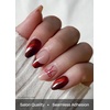 image:imageohora Semi Cured Gel Nail Strips N Crimson Bow  Works with Any Lamps SalonQuality Long Lasting Easy to Apply amp Remove  Includes 2 Prep Pads Nail File amp Wooden StickN Crimson Bow