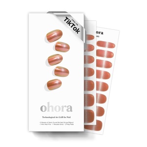image:imageohora Semi Cured Gel Nail Strips N Star Stripes  Works with Any Lamps SalonQuality Long Lasting Easy to Apply amp Remove  Includes 2 Prep Pads Nail File amp Wooden StickN Golden Hour
