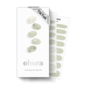 image:imageohora Semi Cured Gel Nail Strips N Star Stripes  Works with Any Lamps SalonQuality Long Lasting Easy to Apply amp Remove  Includes 2 Prep Pads Nail File amp Wooden StickN Green Tea