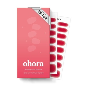 image:imageohora Semi Cured Gel Nail Strips N Star Stripes  Works with Any Lamps SalonQuality Long Lasting Easy to Apply amp Remove  Includes 2 Prep Pads Nail File amp Wooden StickN Jelly Berry