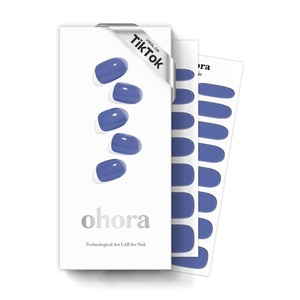 image:imageohora Semi Cured Gel Nail Strips N Tint Bluesy  Blue Tint Works with Any UVLED Lamps SalonQuality Long Lasting Easy to Apply amp Remove  Includes 2 Prep Pads Nail File amp Wooden Stick