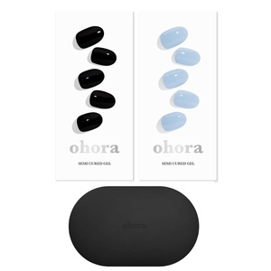 image:imageohora Semi Cured Gel Portable Starter Set N Onyx amp N Cream Sky amp Portable Gel Lamp  Professional SalonQuality Nail Care