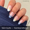 image:imageohora Gel Press On Nails  Medium Oval Red French Art  Hibiscus Island  SalonQuality 100 Real Gel No UV Lamp No Glue NonToxic  15 Sizes 30 Tips  Long lasting K beauty nails Summer nailsLemon Positano