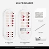 image:imageohora Gel Press On Nails  Medium Oval Red French Art  Hibiscus Island  SalonQuality 100 Real Gel No UV Lamp No Glue NonToxic  15 Sizes 30 Tips  Long lasting K beauty nails Summer nailsWild Tortoise