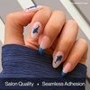 image:imageohora Gel Press On Nails  Medium Oval Red French Art  Hibiscus Island  SalonQuality 100 Real Gel No UV Lamp No Glue NonToxic  15 Sizes 30 Tips  Long lasting K beauty nails Summer nailsOcean Tale