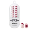 image:imageohora Gel Press On Nails  Medium Oval Red French Art  Hibiscus Island  SalonQuality 100 Real Gel No UV Lamp No Glue NonToxic  15 Sizes 30 Tips  Long lasting K beauty nails Summer nailsHibiscus Island