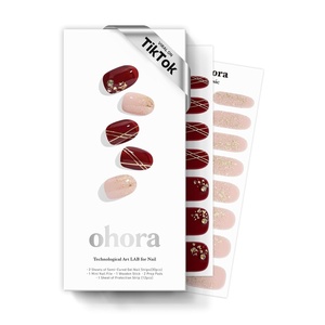 image:imageohora Semi Cured Gel Nail Strips N Sugar French  Nude Works with Any UVLED Lamps SalonQuality Easy to Apply amp Remove  Nail Wraps StickersN Ruby Glint