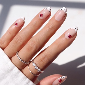 image:imageohora Semi Cured Gel Nail Strips N Sugar French  Nude Works with Any UVLED Lamps SalonQuality Easy to Apply amp Remove  Nail Wraps StickersPolka Lady