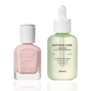 image:imageohora Nail Recovery Duo  Restore amp Strengthen Brittle Nails  Includes Natural Glow Milk Syrup Nail Strengthener 15mL Cherry Blossom amp Green Tea 3in1 Remover 50mL for Healthy Shiny Nails