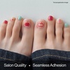 image:imageohora Semi Cured Gel Pedi Strips  Red Blue Art Dot  P Fruit Basket  SalonQuality Works with Any Lamps Long Lasting Easy to Apply amp Remove Includes 30 Strips Prep Pads Nail File amp Stick