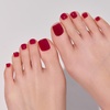 image:imageohora Semi Cured Gel Pedi Strips  Red Solid  P Cherry Jelly  SalonQuality Works with Any Lamps Long Lasting Easy to Apply amp Remove Includes 30 Strips Prep Pads Nail File amp Stick