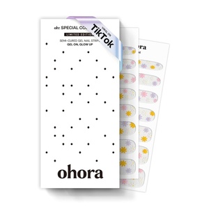 image:imageohora Semi Cured Gel Nail Strips N Daisy Disco  Rainbow Works with Any UVLED Lamps SalonQuality Long Lasting Easy to Apply amp Remove  Includes 2 Prep Pads Nail File amp Wooden StickN Daisy Disco