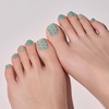 image:imageohora Semi Cured Gel Pedi Strips  Mint Green Dot  P Mint Choco  SalonQuality Works with Any Lamps Long Lasting Easy to Apply amp Remove Includes 30 Strips Prep Pads Nail File amp Stick