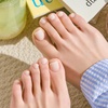 image:imageohora Semi Cured Gel Pedi Strips  White Solid  P Coconut Jelly  SalonQuality Works with Any Lamps Long Lasting Easy to Apply amp Remove Includes 30 Strips Prep Pads Nail File amp Stick