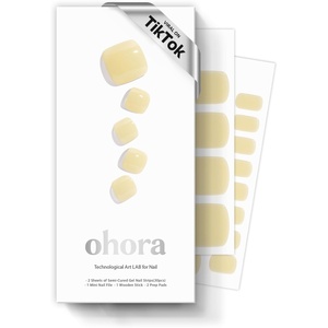 image:imageohora Semi Cured Gel Pedi Strips  Yellow Solid  P Lemon Jelly  SalonQuality Works with Any Lamps Long Lasting Easy to Apply amp Remove Includes 30 Strips Prep Pads Nail File amp Stick