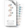 image:imageohora Semi Cured Gel Nail Strips N Shinning Lagoon  Glitter Ombre Blue Works with Any Lamps SalonQuality Long Lasting Easy to Apply amp Remove  Includes 2 Prep Pads Nail File amp Wooden Stick