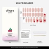 image:imageohora Semi Cured Gel Nail Strips N Cherry Candy  Art Pink Works with Any Lamps SalonQuality Long Lasting Easy to Apply amp Remove  Includes 2 Prep Pads Nail File amp Wooden Stick