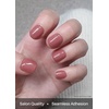 image:imageohora Semi Cured Gel Nail Strips N Peach Jelly  Works with Any Nail Lamps SalonQuality Long Lasting Easy to Apply amp Remove  Includes 2 Prep Pads Nail File amp Wooden StickN Cream Rose