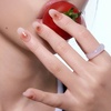image:imageohora Semi Cured Gel Nail Strips N Petite Tomato  Art Red Works with Any Lamps SalonQuality Long Lasting Easy to Apply amp Remove  Includes 2 Prep Pads Nail File amp Wooden Stick