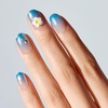image:imageohora Semi Cured Gel Nail Strips N Plumeria Sky  Art Blue Works with Any Lamps SalonQuality Long Lasting Easy to Apply amp Remove  Includes 2 Prep Pads Nail File amp Wooden Stick