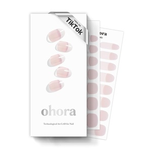 image:imageohora Semi Cured Gel Nail Strips N Peach Jelly  Works with Any Nail Lamps SalonQuality Long Lasting Easy to Apply amp Remove  Includes 2 Prep Pads Nail File amp Wooden StickN Essential French