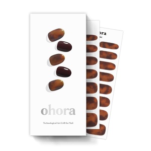image:imageohora Semi Cured Gel Nail Strips N Peach Jelly  Works with Any Nail Lamps SalonQuality Long Lasting Easy to Apply amp Remove  Includes 2 Prep Pads Nail File amp Wooden StickN Pumpkin Swirl