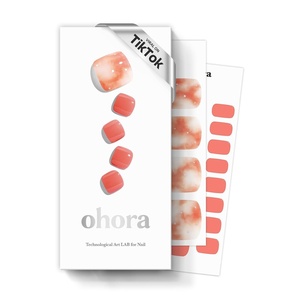 image:imageohora Semi Cured Gel Nail Strips N Peach Jelly  Works with Any Nail Lamps SalonQuality Long Lasting Easy to Apply amp Remove  Includes 2 Prep Pads Nail File amp Wooden StickP Arman