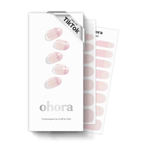 image:imageohora Semi Cured Gel Nail Strips N Peach Jelly  Works with Any Nail Lamps SalonQuality Long Lasting Easy to Apply amp Remove  Includes 2 Prep Pads Nail File amp Wooden StickN Romantic French