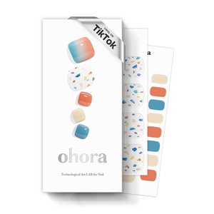 image:imageohora Semi Cured Gel Nail Strips P Orange Check Bear  Works with Any Nail Lamps SalonQuality Long Lasting Easy to Apply amp Remove  Includes 2 Prep Pads Nail File amp Wooden StickP Before Sunset