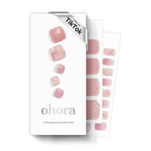 image:imageohora Semi Cured Gel Nail Strips P Orange Check Bear  Works with Any Nail Lamps SalonQuality Long Lasting Easy to Apply amp Remove  Includes 2 Prep Pads Nail File amp Wooden StickP Mermaid Dust