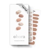 image:imageohora Semi Cured Gel Nail Strips N Almond Blossom  Nude Patterned Works with Any UVLED Lamps SalonQuality Long Lasting Easy to Apply amp Remove  Includes 2 Prep Pads Nail File amp Wooden Stick