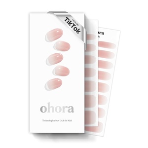 image:imageohora Semi Cured Gel Nail Strips N Be Pinkish  Pink Ombre Works with Any UVLED Lamps SalonQuality Long Lasting Easy to Apply amp Remove  Includes 2 Prep Pads Nail File amp Wooden Stick