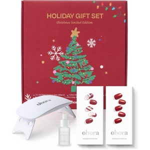 image:imageohora Bundle Set Christmas Bucket List Set Limited Edition  Works with Any Nail Lamps SalonQuality Long Lasting Easy to Apply amp Remove2025 Christmas Set N Santa Cane  N Red Chrome