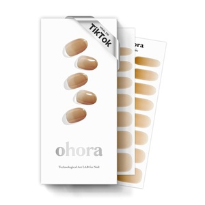 image:imageohora Semi Cured Gel Nail Strips N Smoky Mocha  Works with Any Lamps SalonQuality Long Lasting Easy to Apply amp Remove  Includes 2 Prep Pads Nail File amp Wooden StickN Caramel Glaze