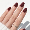 image:imageohora Gel Press On Nails  Burgundy Solid Short Square  Allure Burgundy