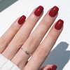 image:imageohora Gel Press On Nails  Red Solid Short Square  Classic Red