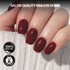 image:imageohora Gel Press On Nails  Burgundy Solid Short Square  Allure Burgundy