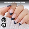 image:imageohora Gel Press On Nails  Pink Solid Art Short Square  Baby DaisyAbyss French