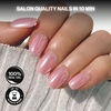 image:imageohora Gel Press On Nails  Pink Solid Art Short Square  Baby DaisyBallet Chrome