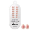image:imageohora Gel Press On Nails  Pink Solid Art Short Square  Baby DaisyBlush French