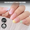 image:imageohora Gel Press On Nails  Pink Solid Art Short Square  Baby DaisyCandy French