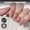 image:imageohora Gel Press On Nails  Pink Solid Art Short Square  Baby DaisyChampagne Glow