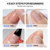 image:imageohora Gel Press On Nails  Pink Solid Art Short Square  Baby DaisyChampagne Glow
