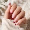 image:imageohora Gel Press On Nails  Pink Solid Art Short Square  Baby DaisyCherry Pop