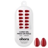image:imageohora Gel Press On Nails  Pink Solid Art Short Square  Baby DaisyClassic Red