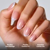 image:imageohora Gel Press On Nails  Pink Solid Art Short Square  Baby DaisyCloud French