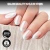image:imageohora Gel Press On Nails  Pink Solid Art Short Square  Baby DaisyCloud French