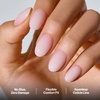 image:imageohora Gel Press On Nails  Pink Solid Art Short Square  Baby DaisyCoconut Blush
