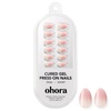 image:imageohora Gel Press On Nails  Pink Solid Art Short Square  Baby DaisyCream Rose