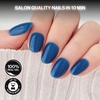 image:imageohora Gel Press On Nails  Pink Solid Art Short Square  Baby DaisyDenim Blue